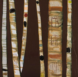 Birch Trunks on Chocolate - Canvas Giclée Print