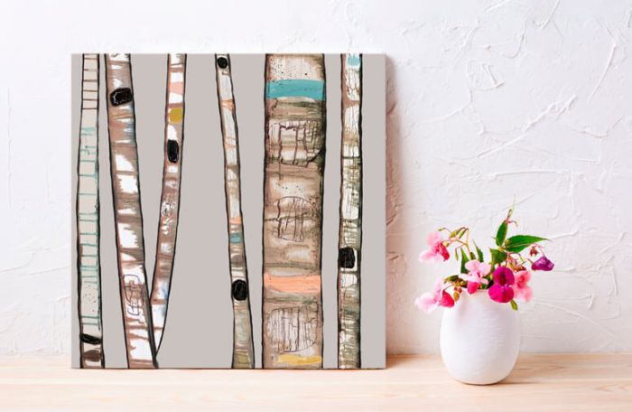 Birch Trunks on Natural - Canvas Giclée Print