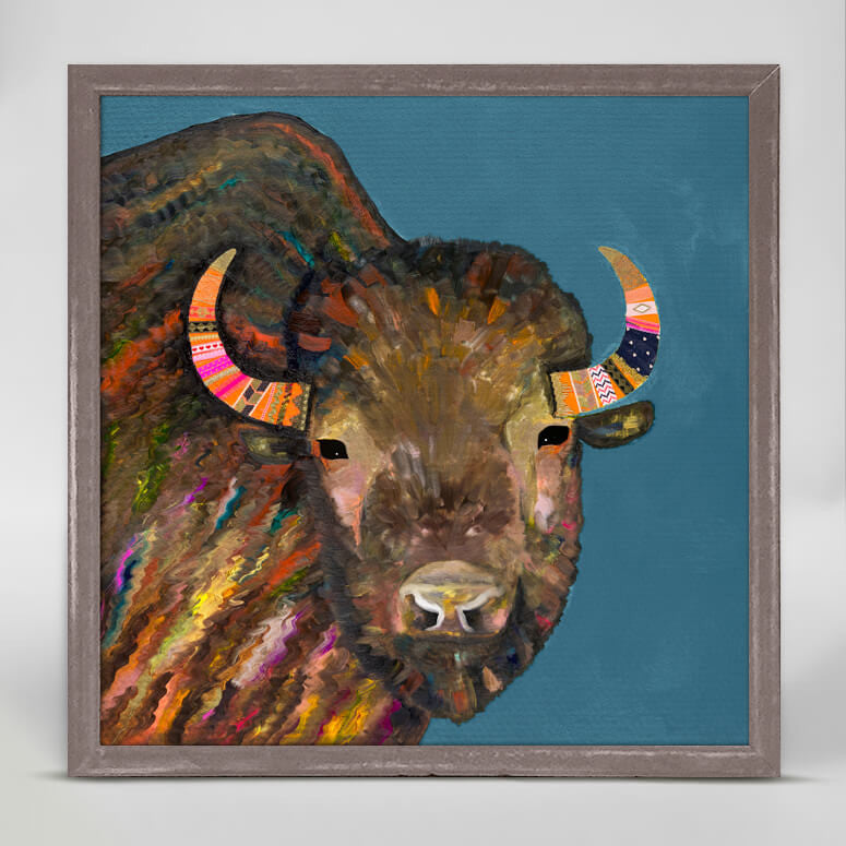 Bison with Ribbons in her Hair Mini Print 6"x6"