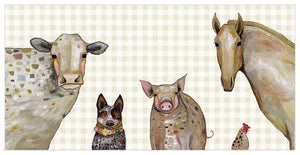 Cattle Dog and Crew in Plaid - Canvas Giclée Print