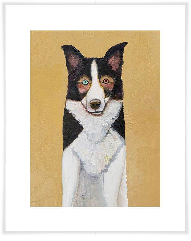 Border Collie in Butter Yellow - Paper Giclée Print