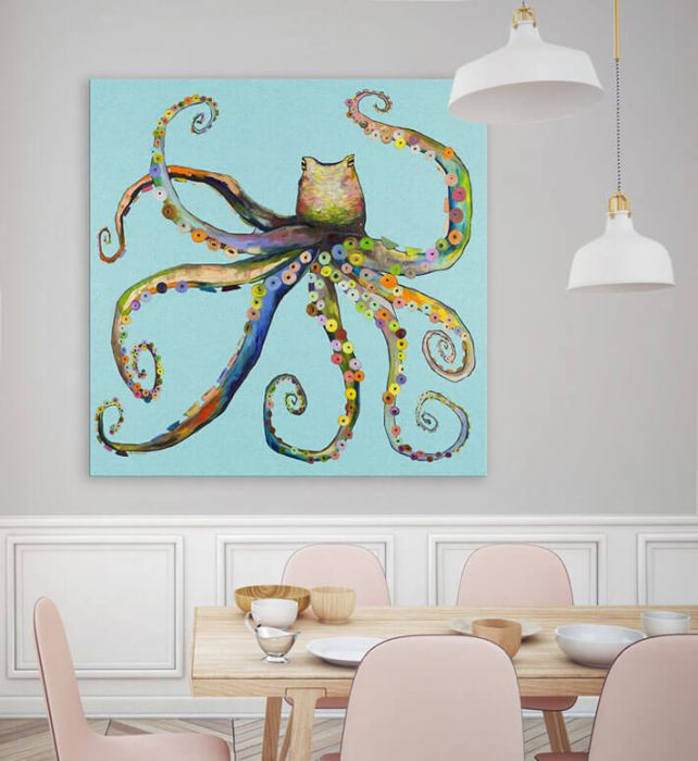 Bright Octopus - Canvas Giclée Print