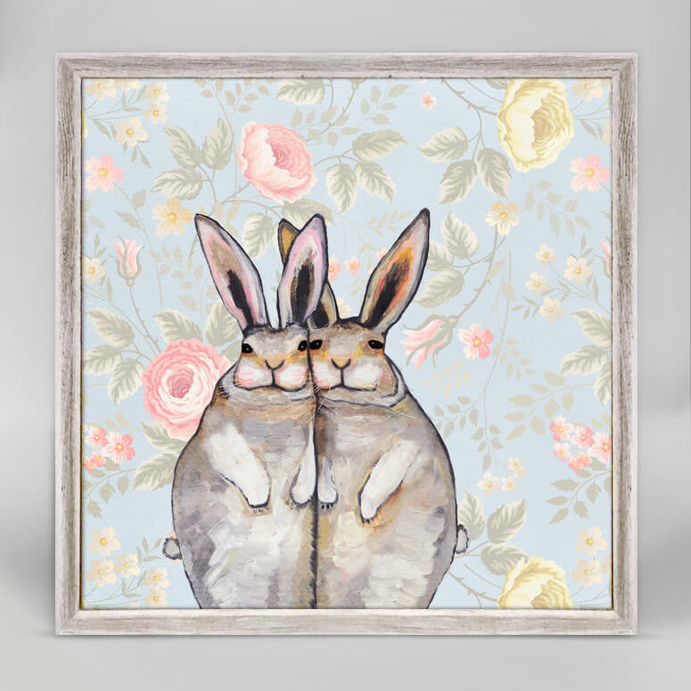 Cuddle Bunnies - Floral Mini Print 6"x6"
