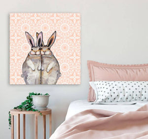 Cuddle Bunnies in a Lace Blanket - Canvas Giclée Print