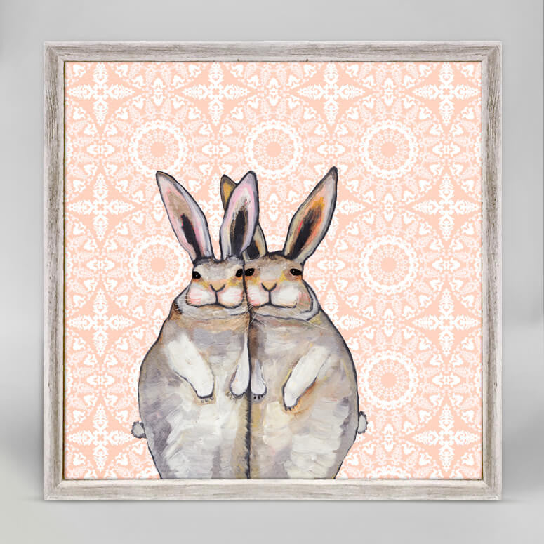 Cuddle Bunnies in a Lace Blanket Mini Print 6"x6"