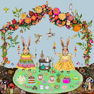 Bunny Tea Party - Canvas Giclée Print