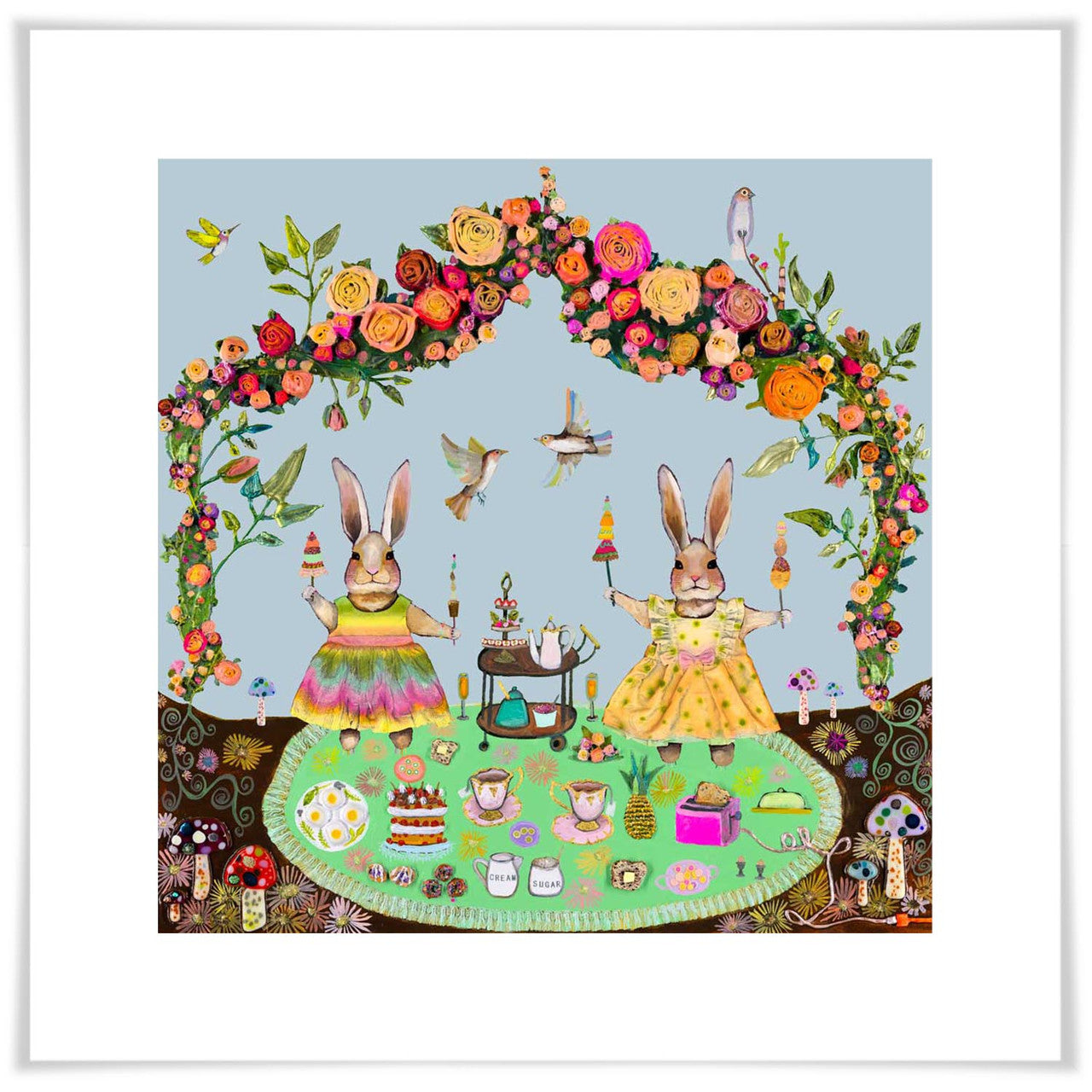 Bunny Tea Party - Paper Giclée Print