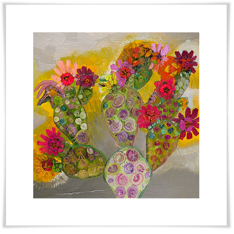 Cacti in Bloom - Paper Giclée Print
