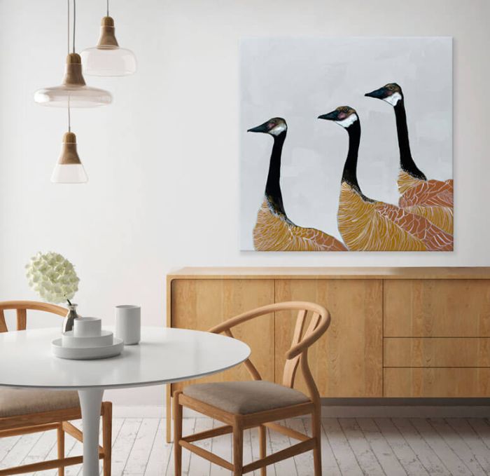 Canadian Geese in Dusk - Canvas Giclée Print