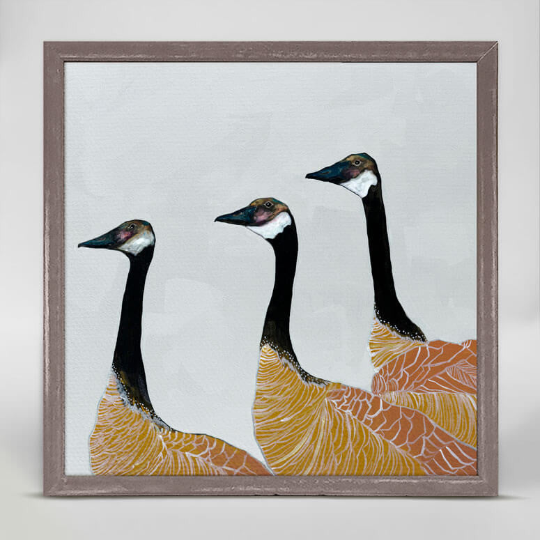 Canadian Geese - Silver White Mini Print 6"x6"
