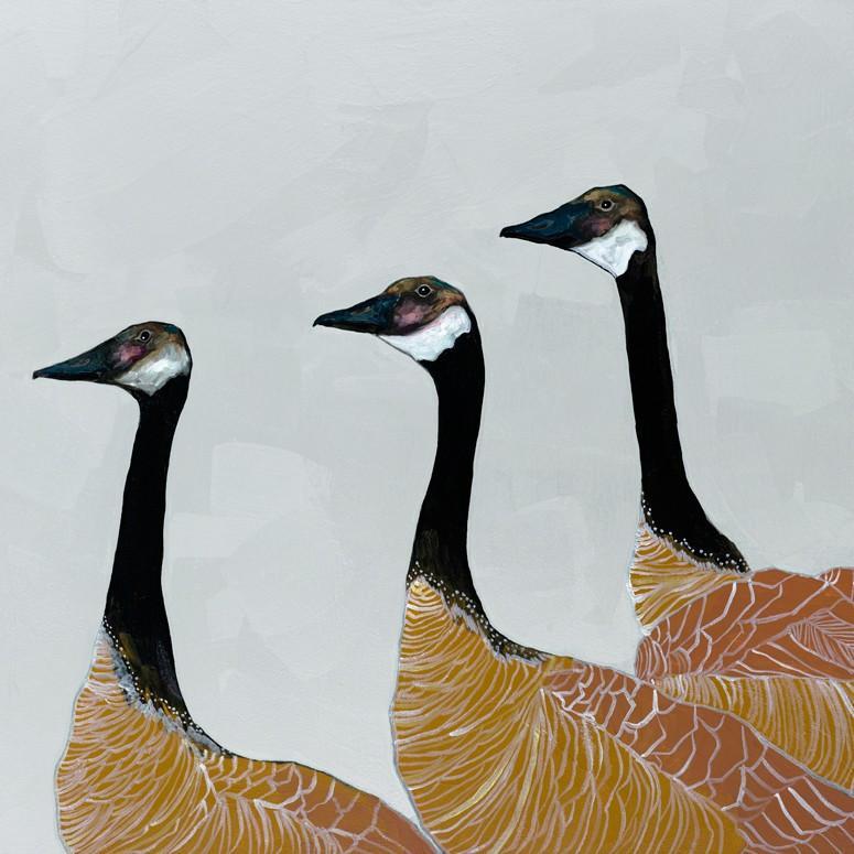 Canadian Geese in Dusk - Canvas Giclée Print