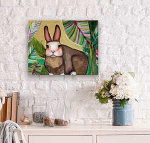 Bunny In The Leaves - Canvas Giclée Print