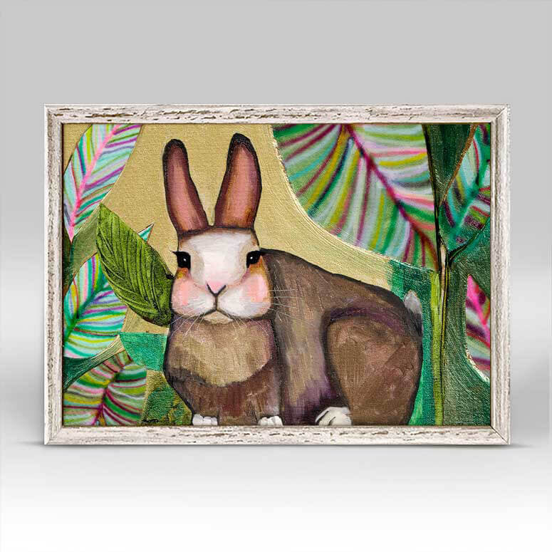 Carrot Cake Bunny in Leaves Mini Print 7"x5"