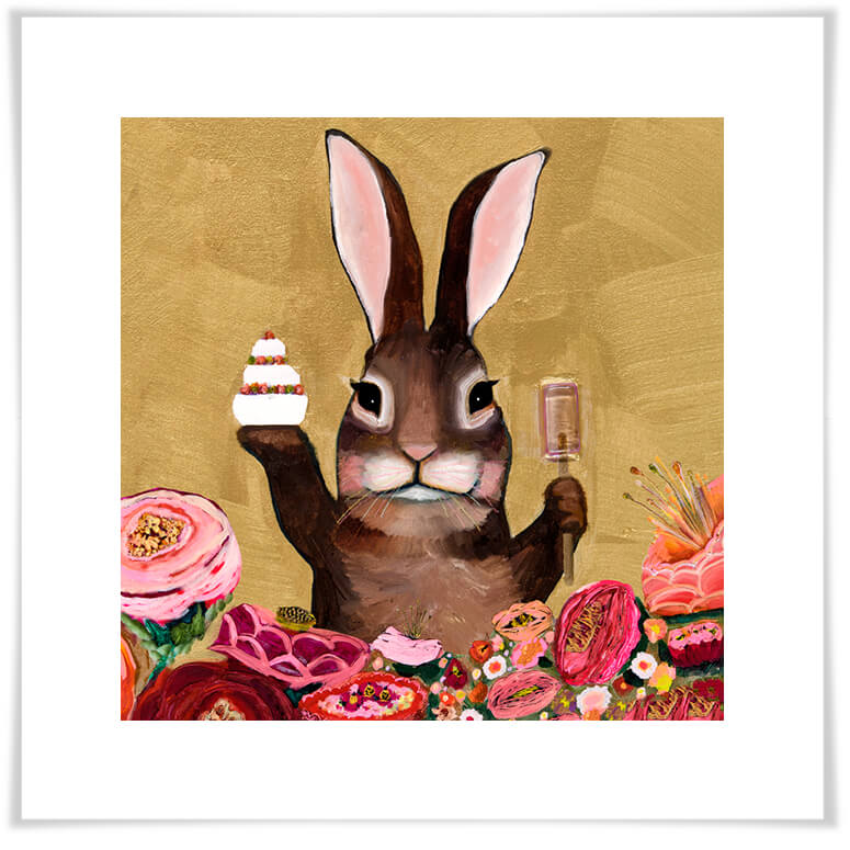 Bunny With Sweets - Paper Giclée Print