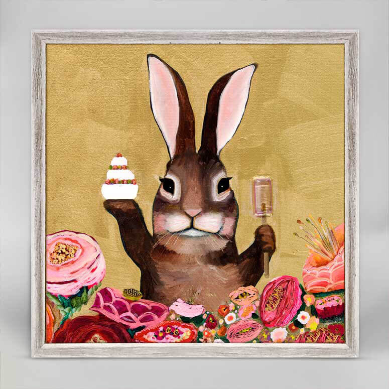 Carrot Cake Bunny with Sweets Mini Print 6"x6"