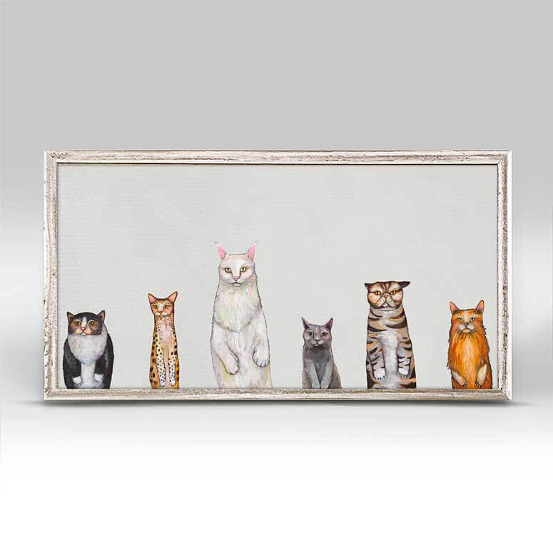Cats Cats Cats - Gray Mini Print 10"x5"