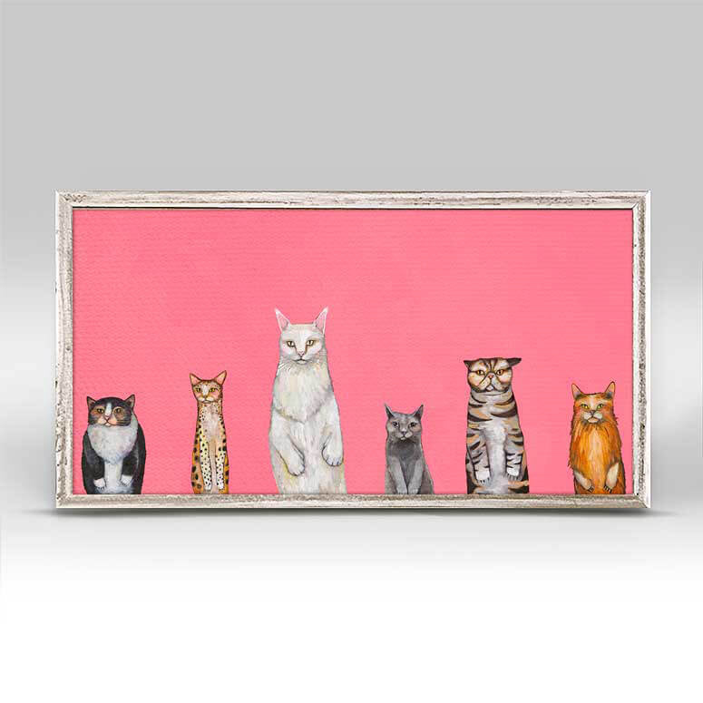 Cats Cats Cats - Pink Mini Print 10"x5"