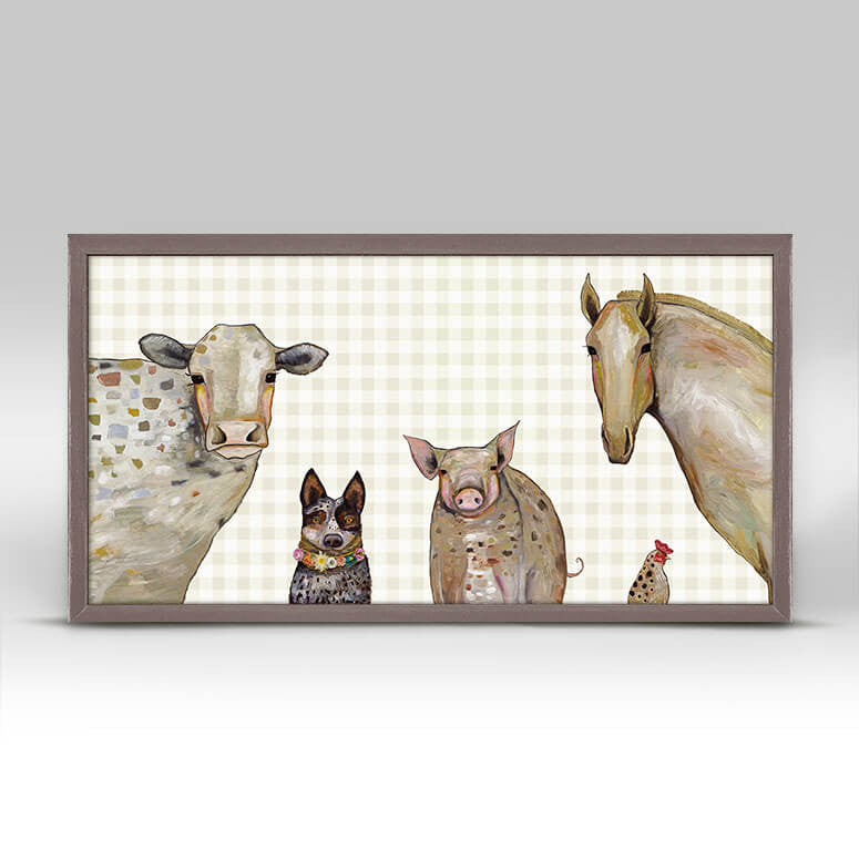 Cattle Dog and Crew - Plaid Mini Print 10"x5"