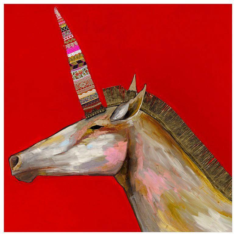 Unicorn With Leather Mane - Canvas Giclée Print