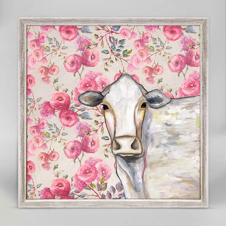Cow - Floral Mini Print 6"x6"