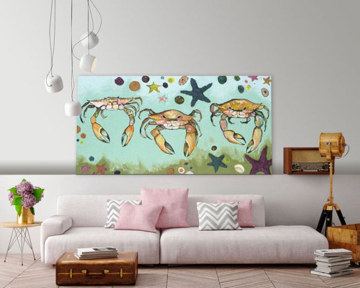 Crabs & Starfish - Canvas Giclée Print