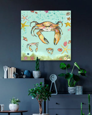 Crabs Trio - Canvas Giclée Print