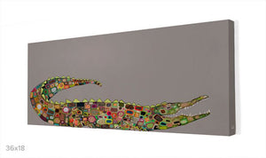 Crocodile in Clay Gray - Canvas Giclée Print