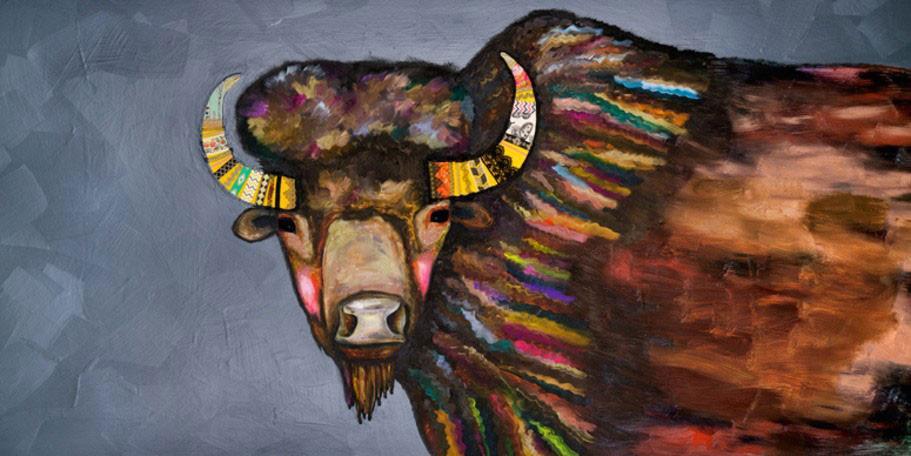 The Crowned Bison - Canvas Giclée Print