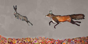 The Chase in Gray - Canvas Giclée Print