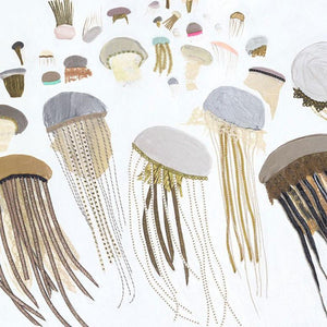 Jellyfish in White - Canvas Giclée Print