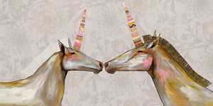 Unicorns in Champagne Patterns- Canvas Giclée Print