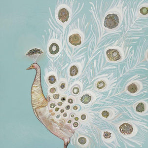 Jeweled White Peacock - Canvas Giclée Print