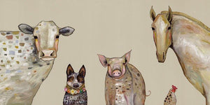 Cattle Dog and Crew in Oatmeal - Canvas Giclée Print