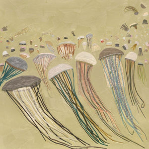 Jellyfish in Gold - Canvas Giclée Print