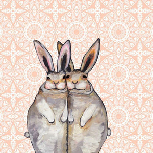 Cuddle Bunnies in a Lace Blanket - Canvas Giclée Print