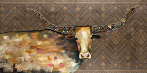 Longhorn Geode Tribal Copper - Canvas Giclée Print