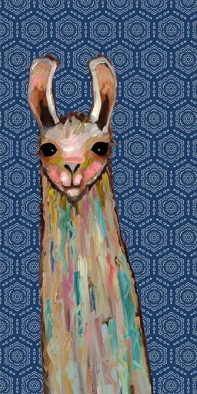 Baby Llama in Lace -  Canvas Giclée Print