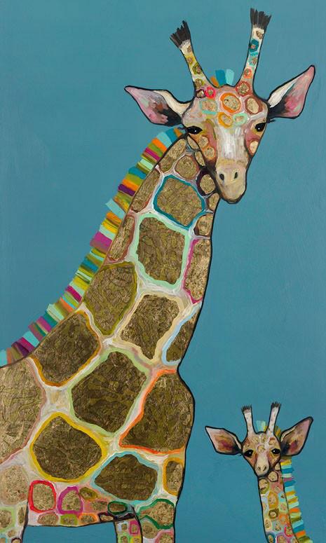 Golden Giraffes - Canvas Giclée Print