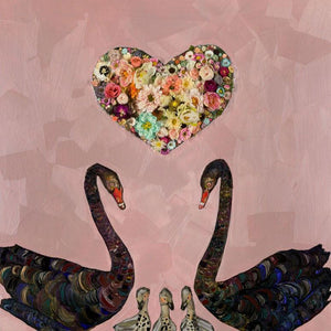 Swan Love - Canvas Giclée Print