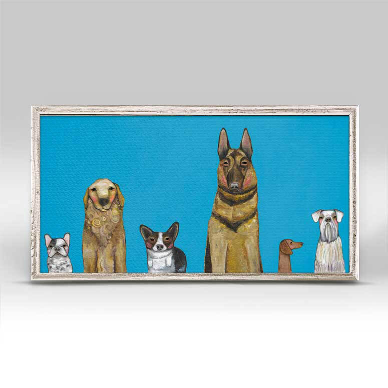 Dogs Dogs Dogs - Blue Mini Print 10"x5"