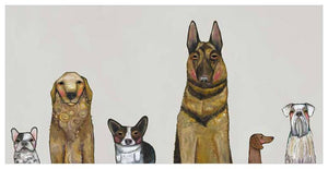 Dogs Dogs Dogs in Gray - Canvas Giclée Print