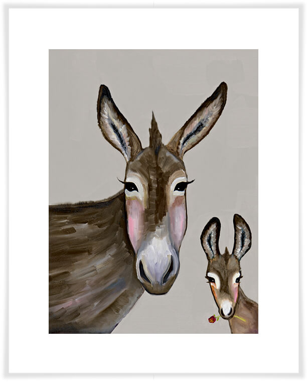 Donkey and Baby - Paper Giclée Print