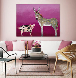 Donkey and Pig Tails - Canvas Giclée Print