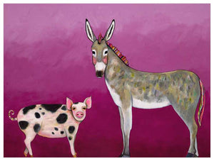 Donkey and Pig Tails - Canvas Giclée Print