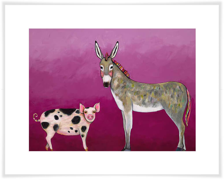 Donkey and Pig Tails - Paper Giclée Print