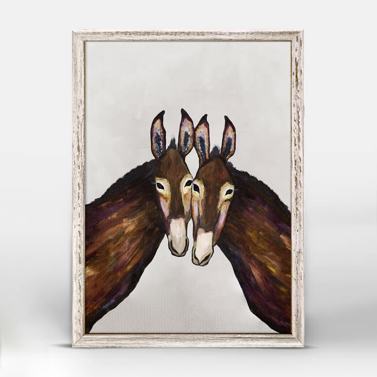 Donkey Duo - Soft Pewter Mini Print 5"x7"