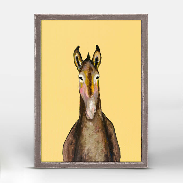 Donkey on Yellow Mini Print 5"x7"