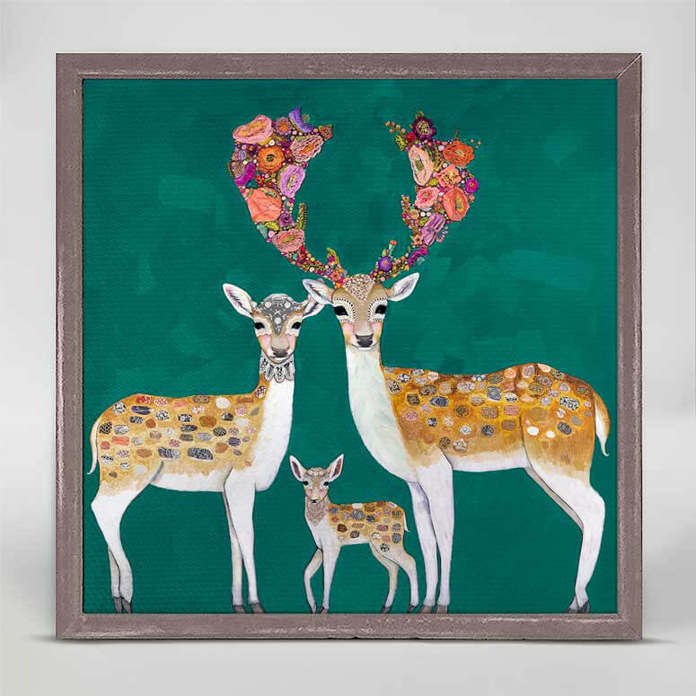 Fallow Deer Family Mini Print 6"x6"