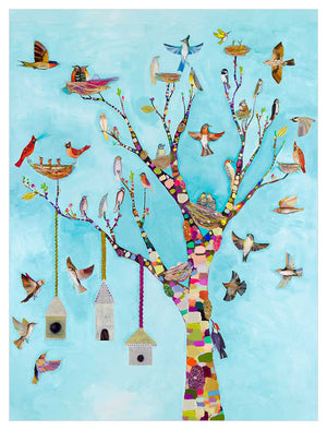 Flutter and Perch - Canvas Giclée Print