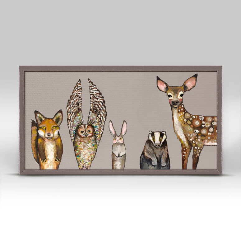 Forest Animals - Taupe Mini Print 10"x5"